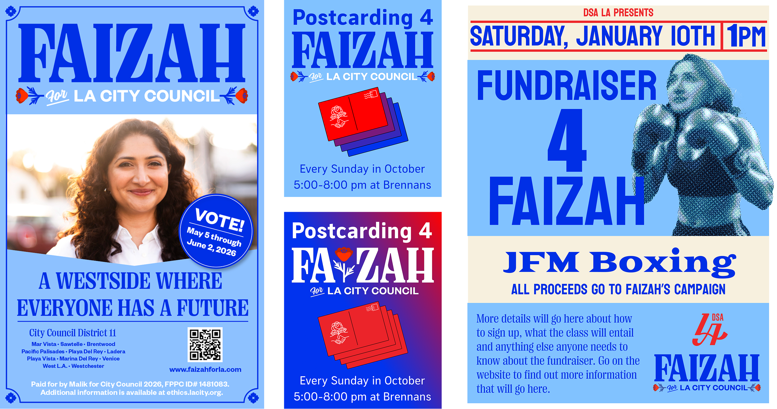 Campaign materials for Faizah for L.A. City Council