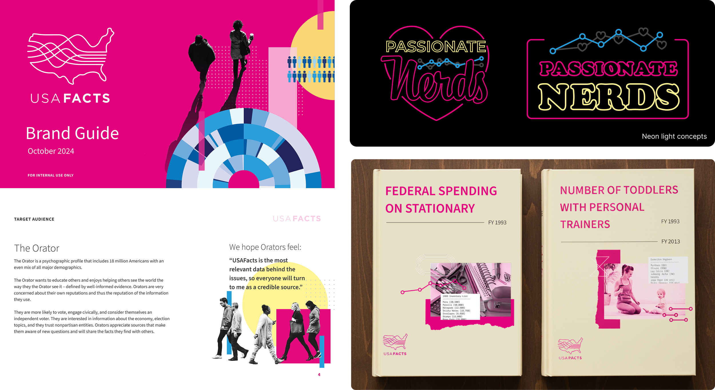 USAFacts Brand Guidelines update and collateral concepts