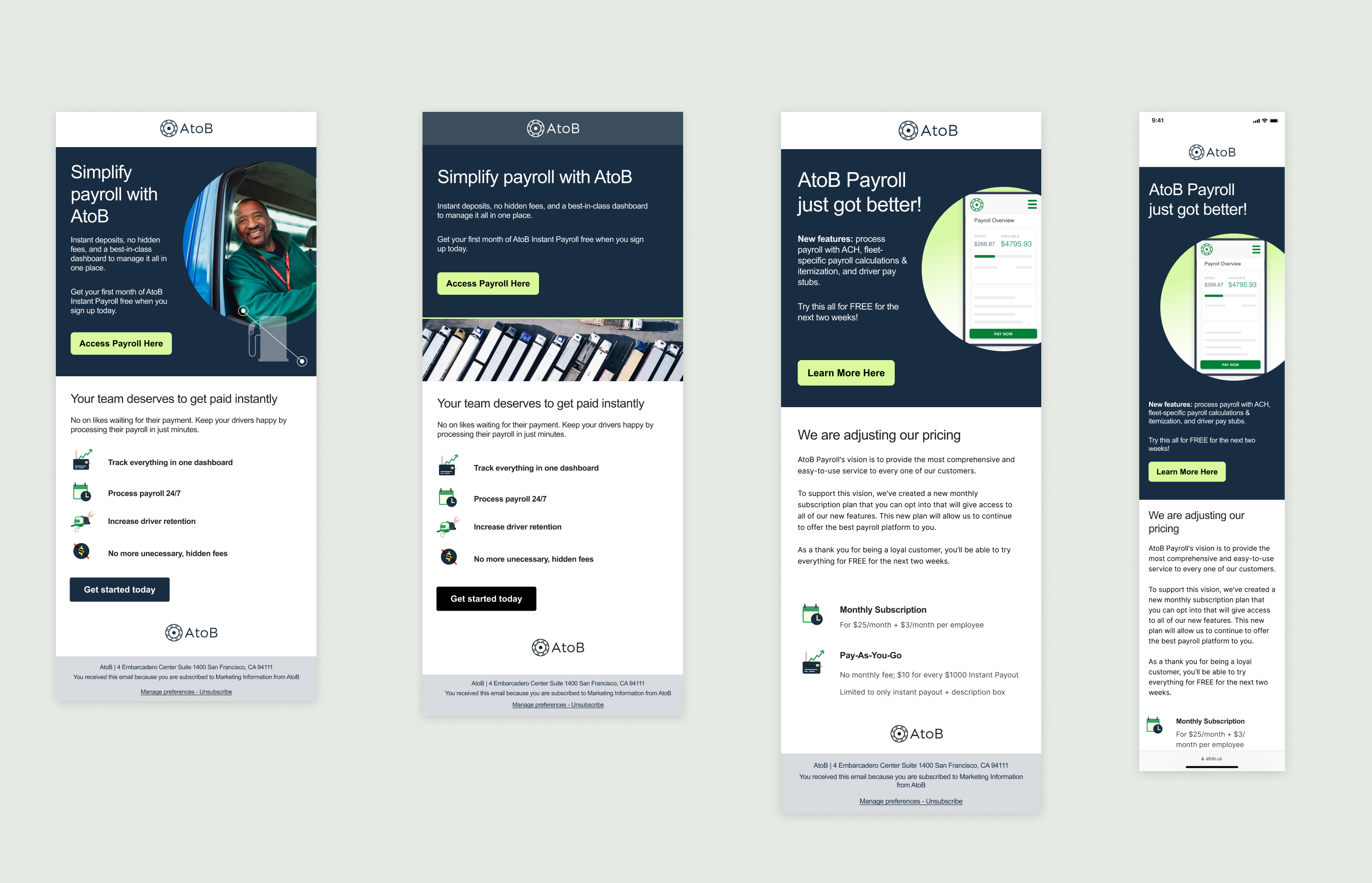 AtoB email campaigns