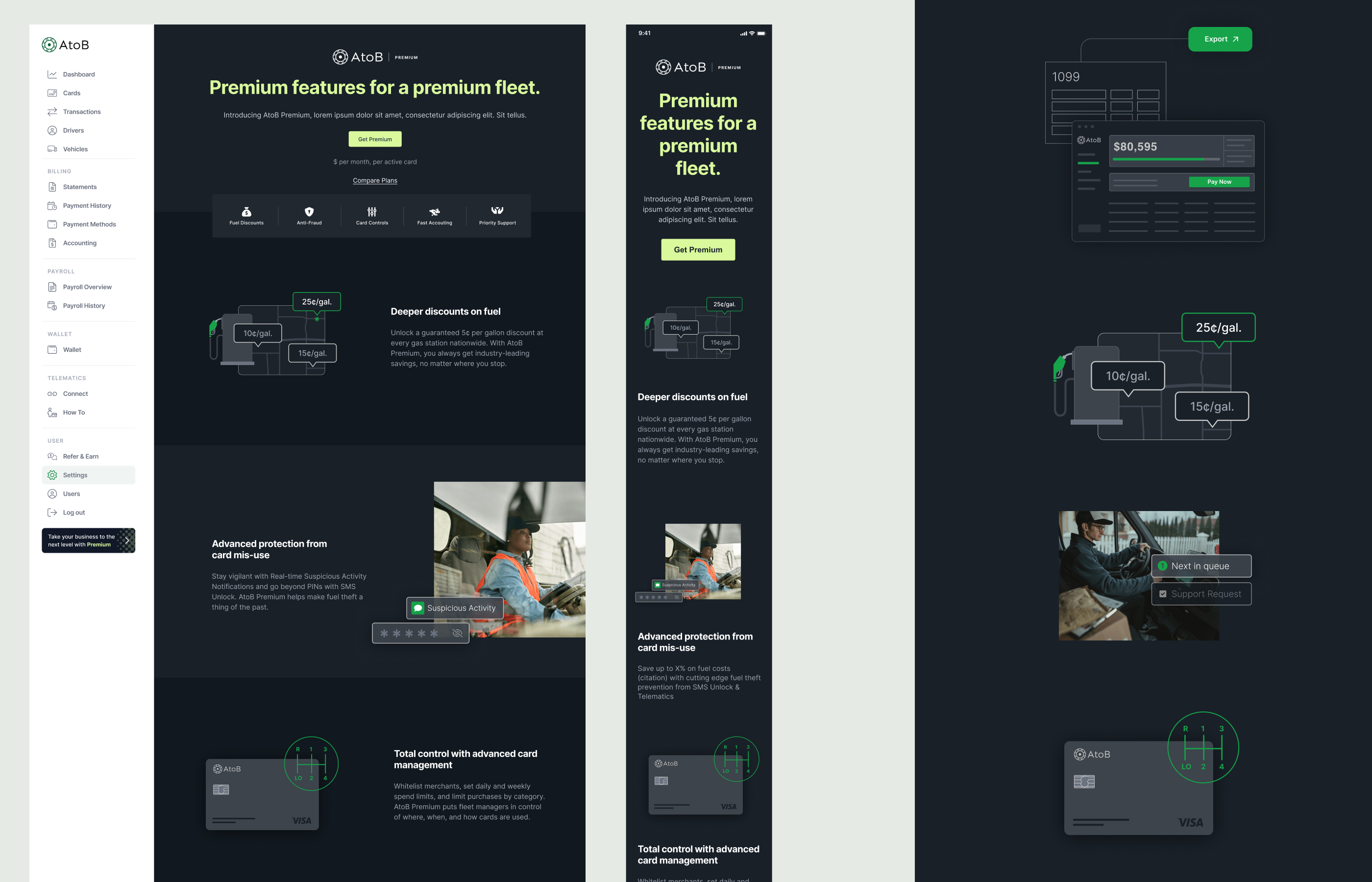 AtoB Premium landing page