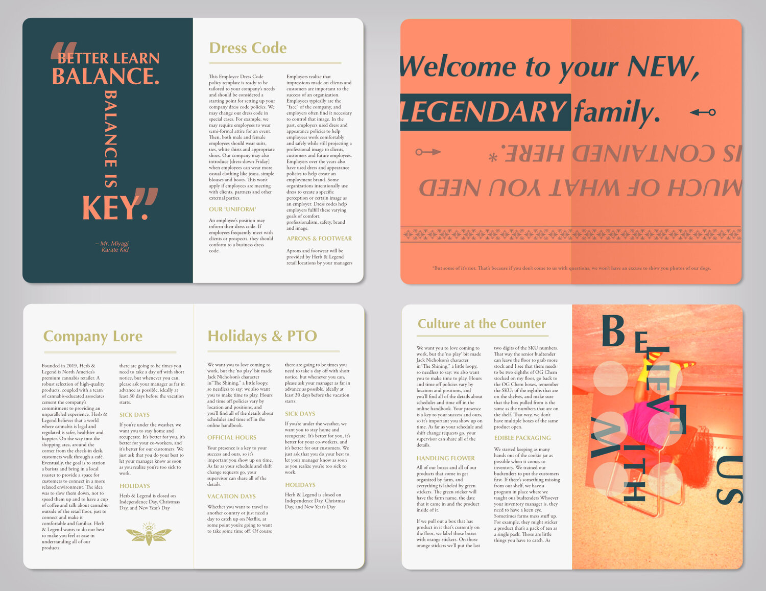 Herb & Legend employee handbook