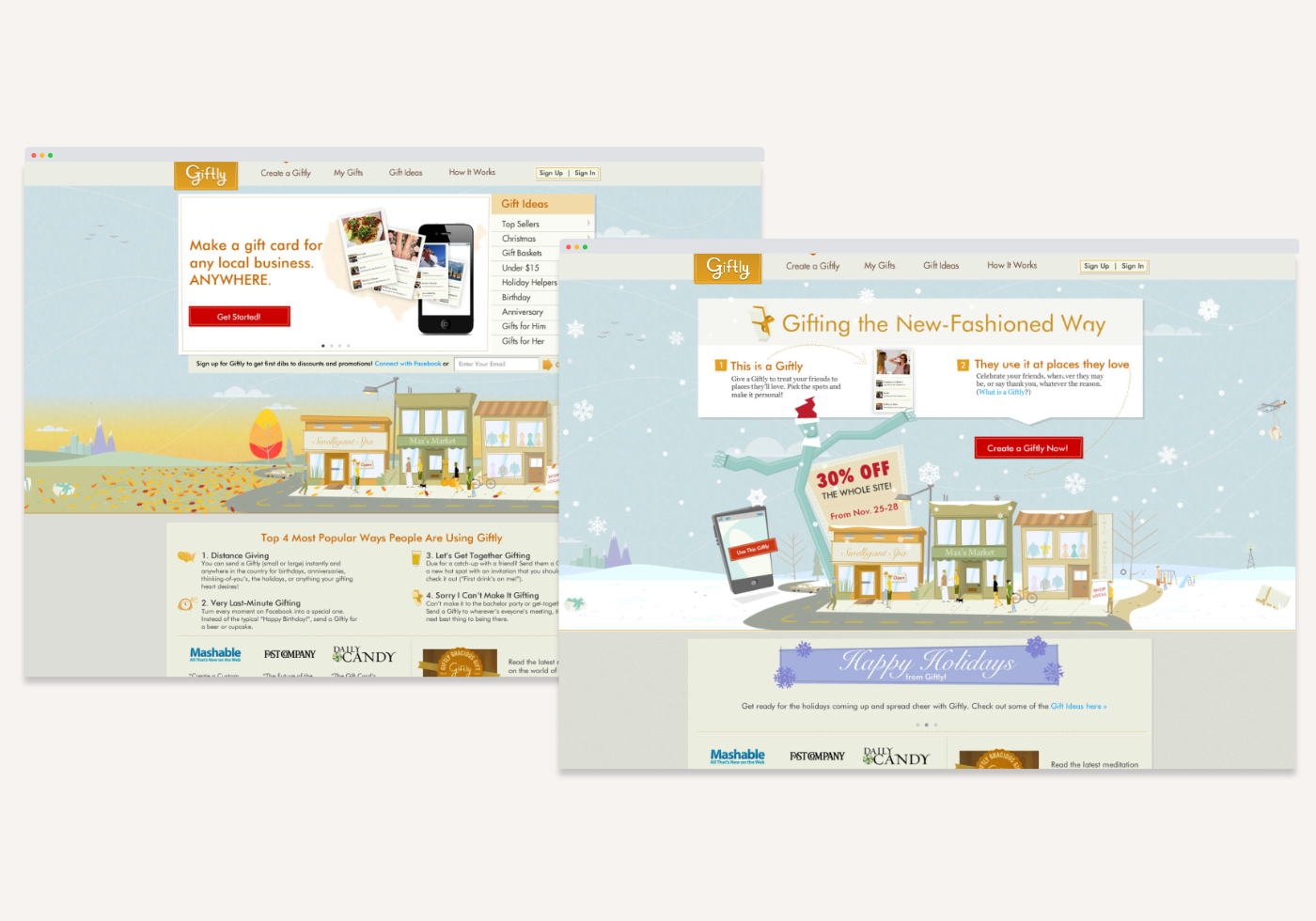 Giftly web illustrations