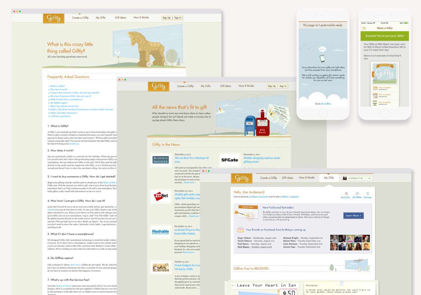 Giftly web illustrations