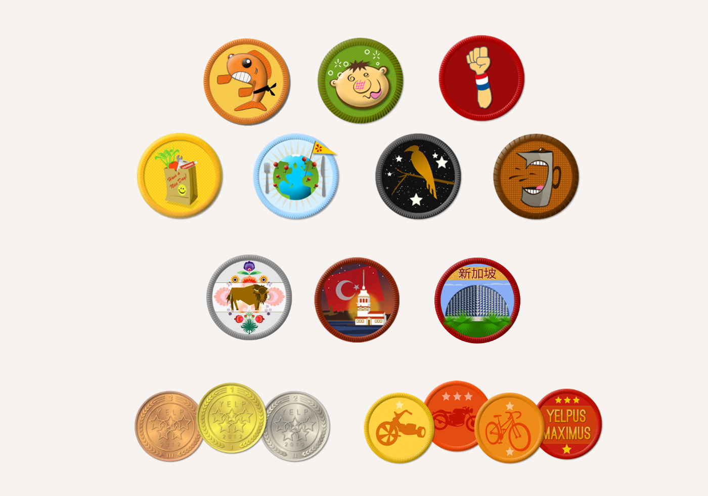 Yelp badge illustrations