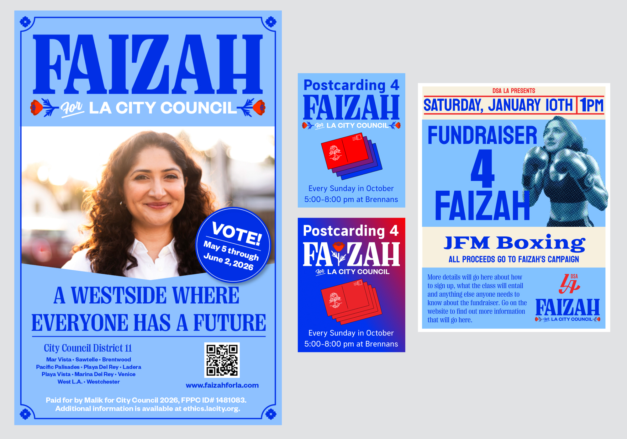 Faizah for LA City Council campaign materials