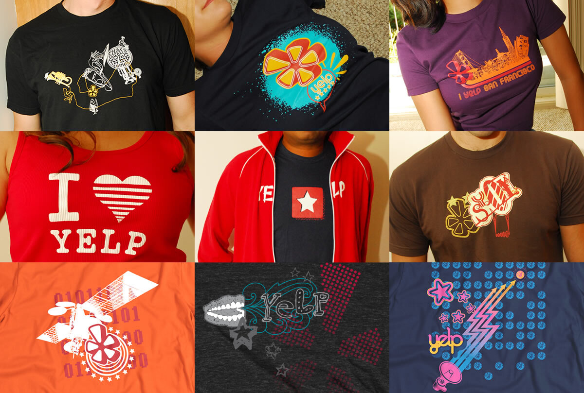 Yelp branded shirts
