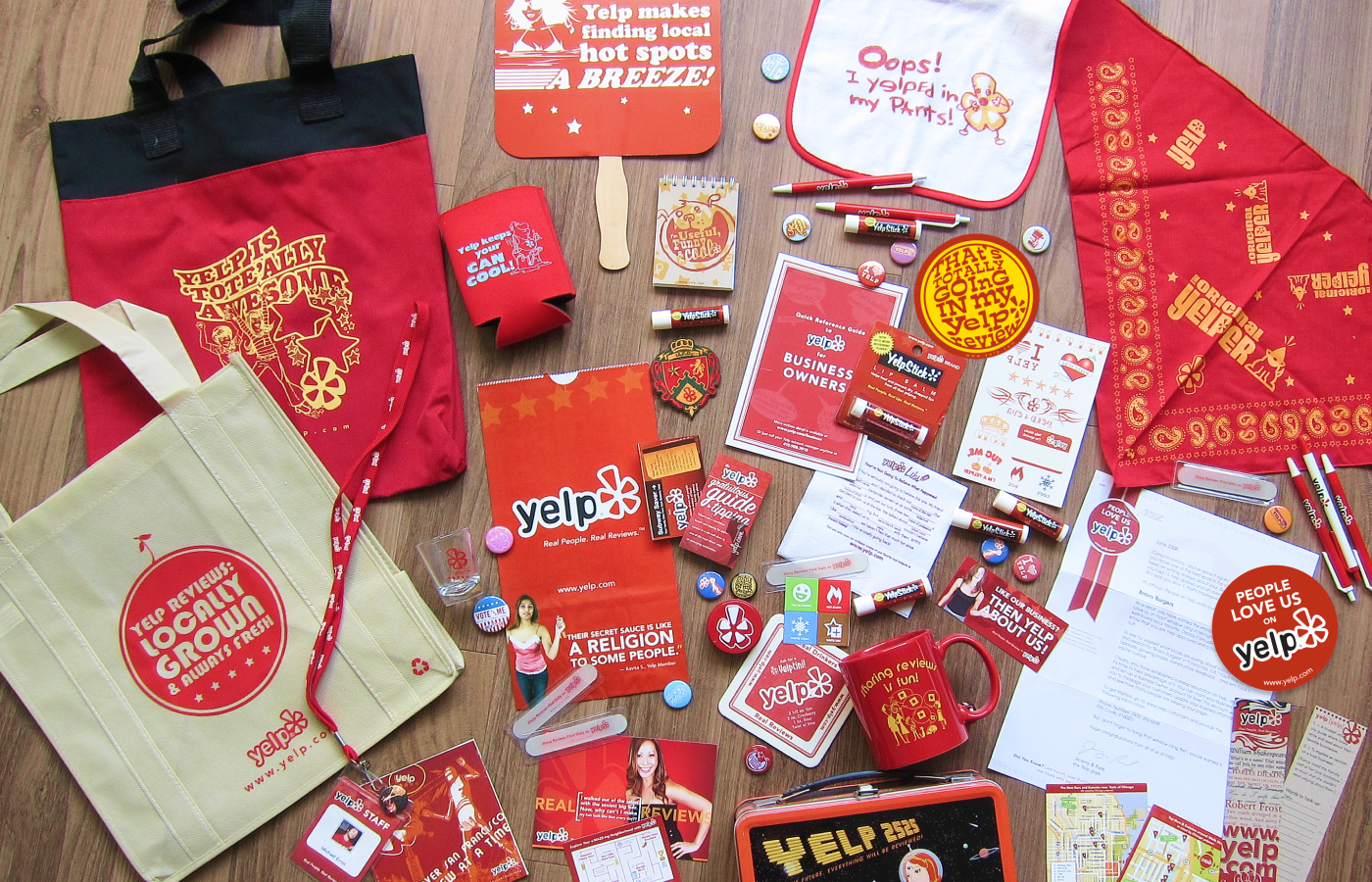 Yelp branded swag