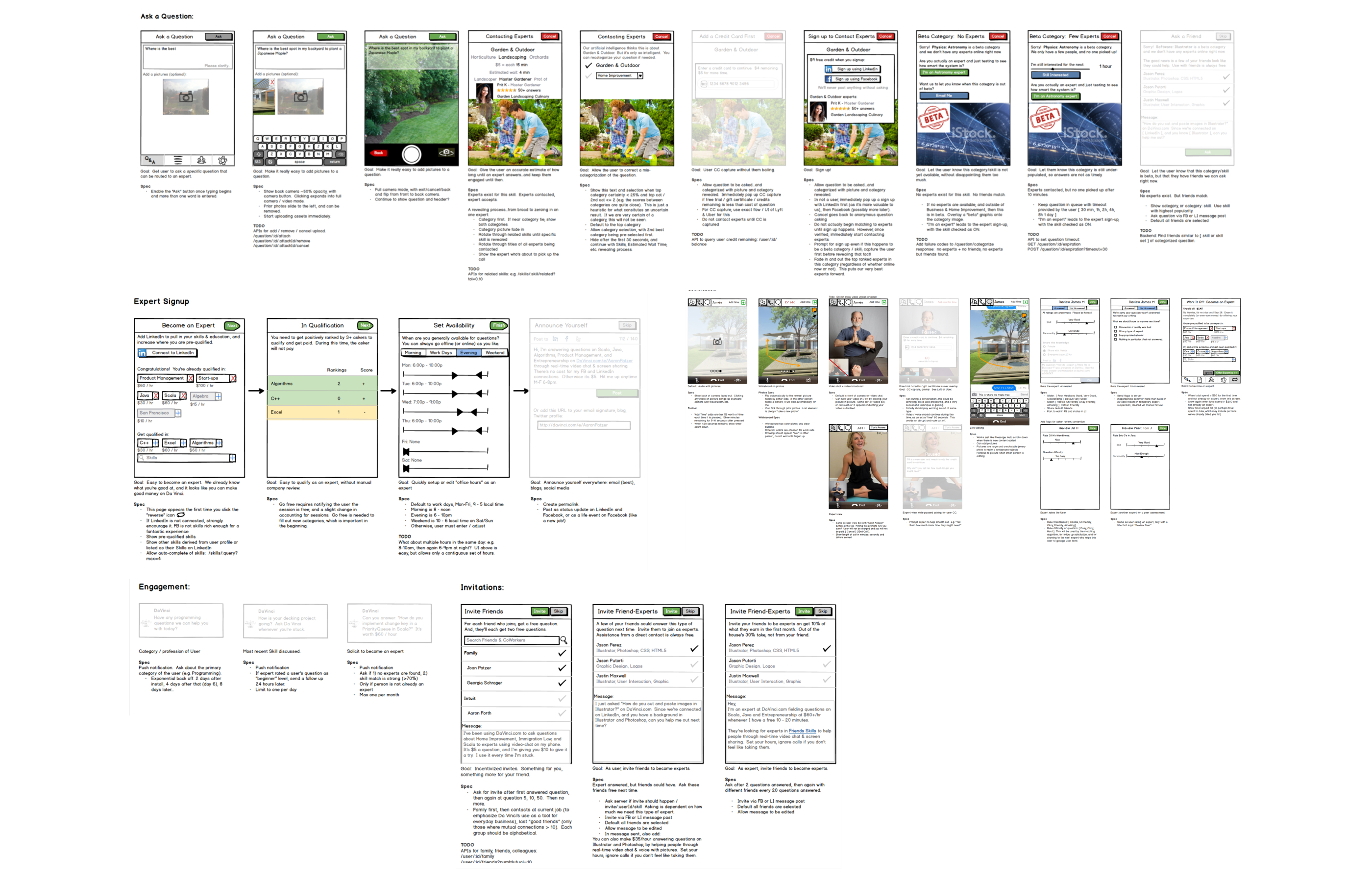 Balsamiq low-fidelity wireframes
