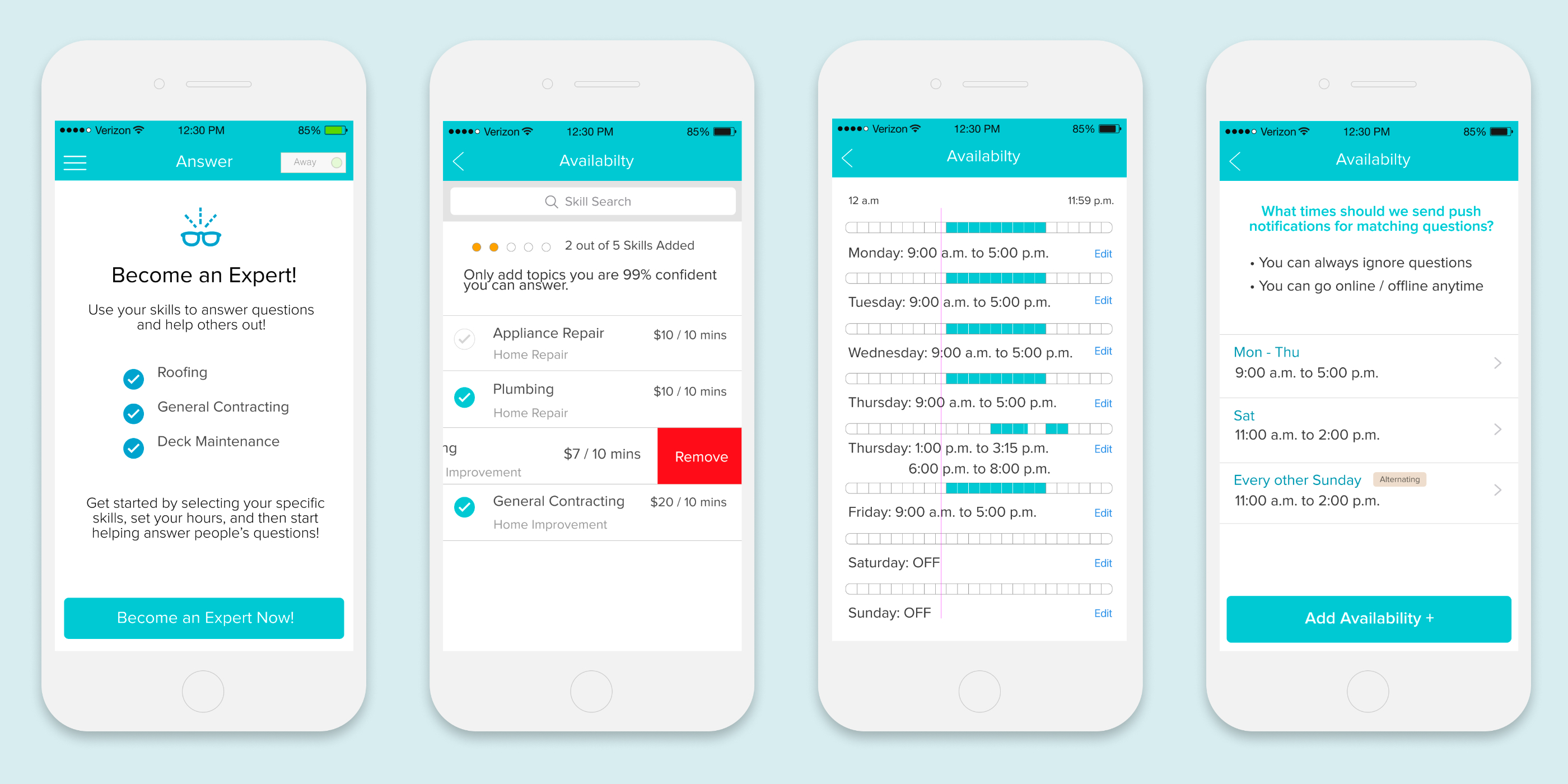 Expert scheduling and availability