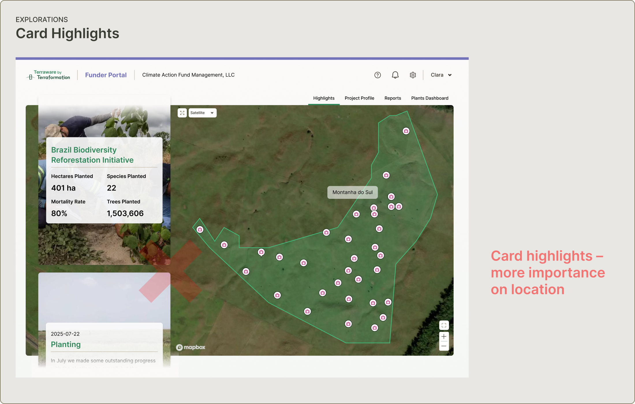 Plants Dashboard survival rate detail