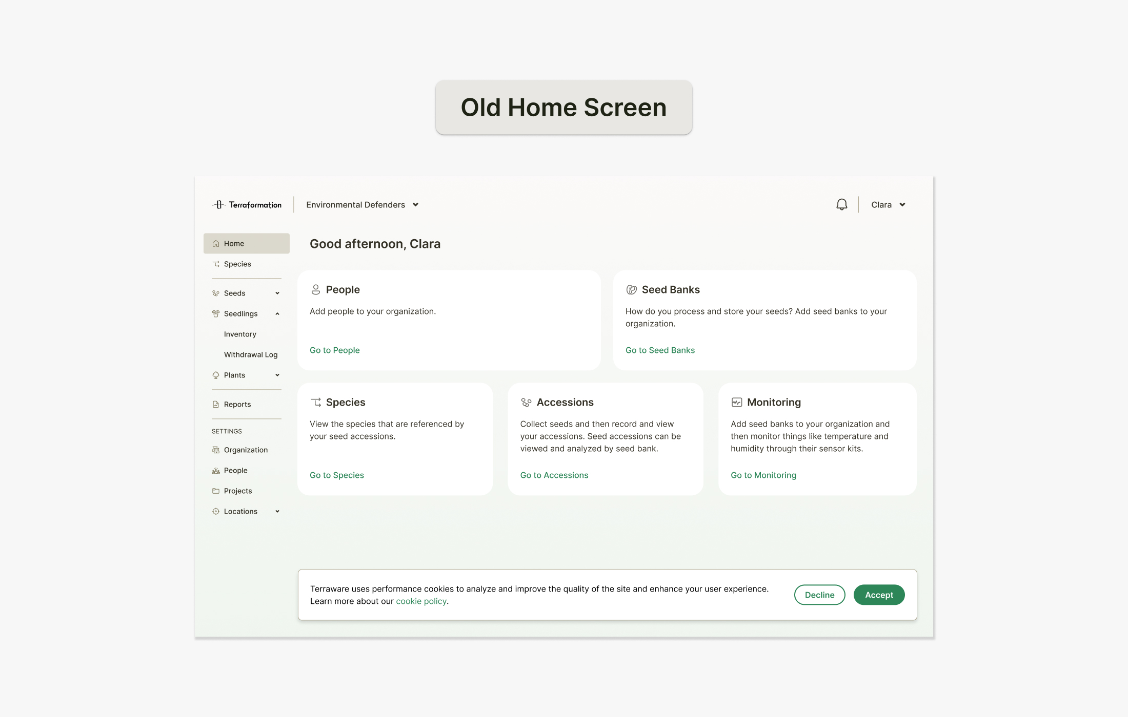 Original home screen