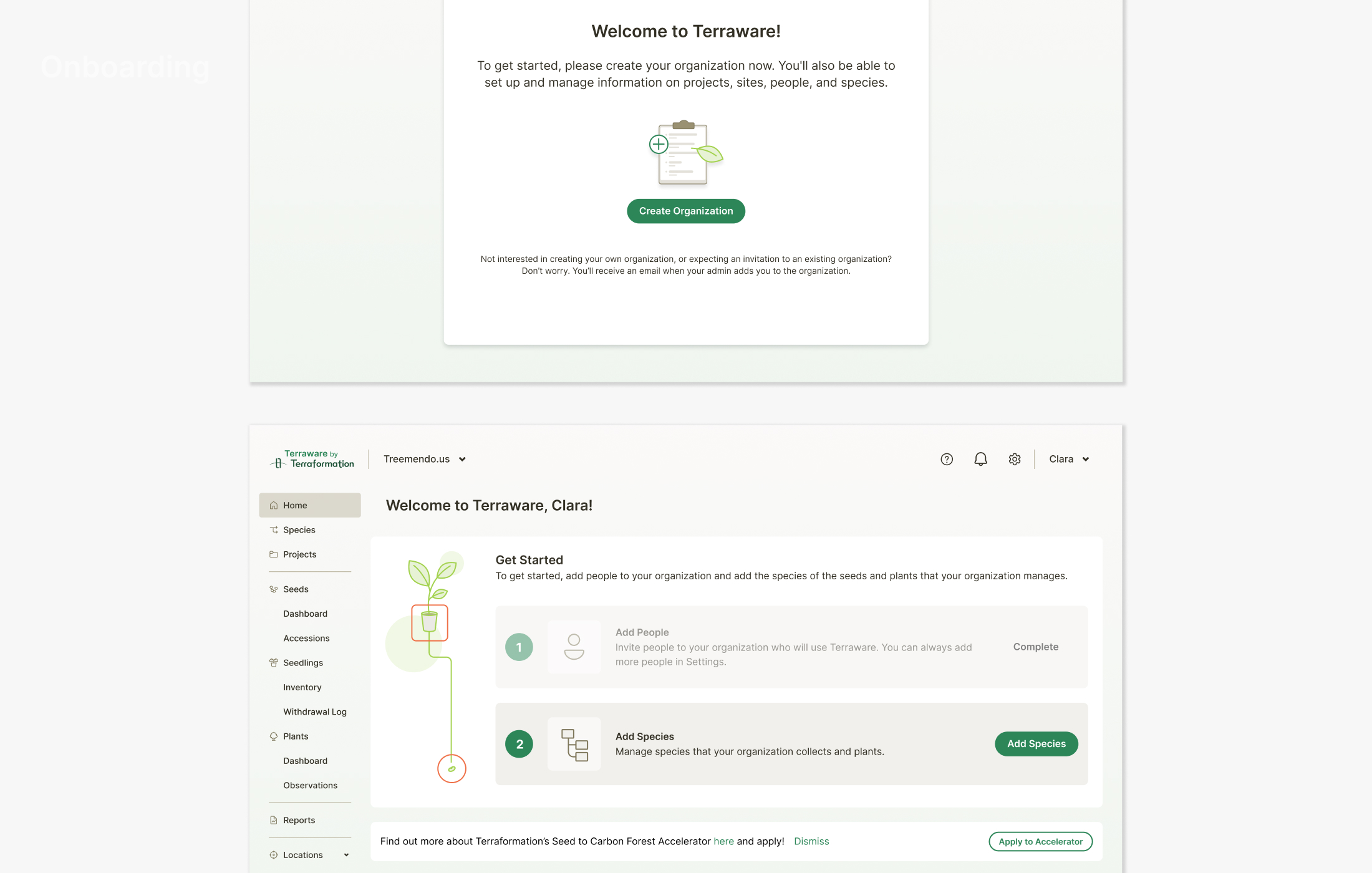 Onboarding flow